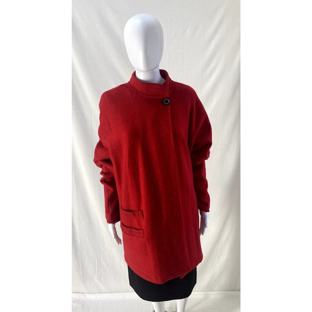 Karl Largerfeld Red One Button Jacket Wool Size XL